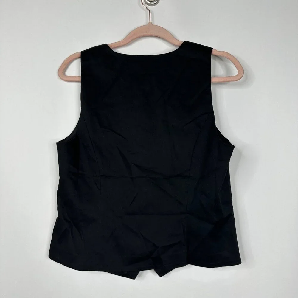 NWT White House Black Market Sleeveless Sateen Vest Black 14 #WHBM70 - Picture 3 of 8